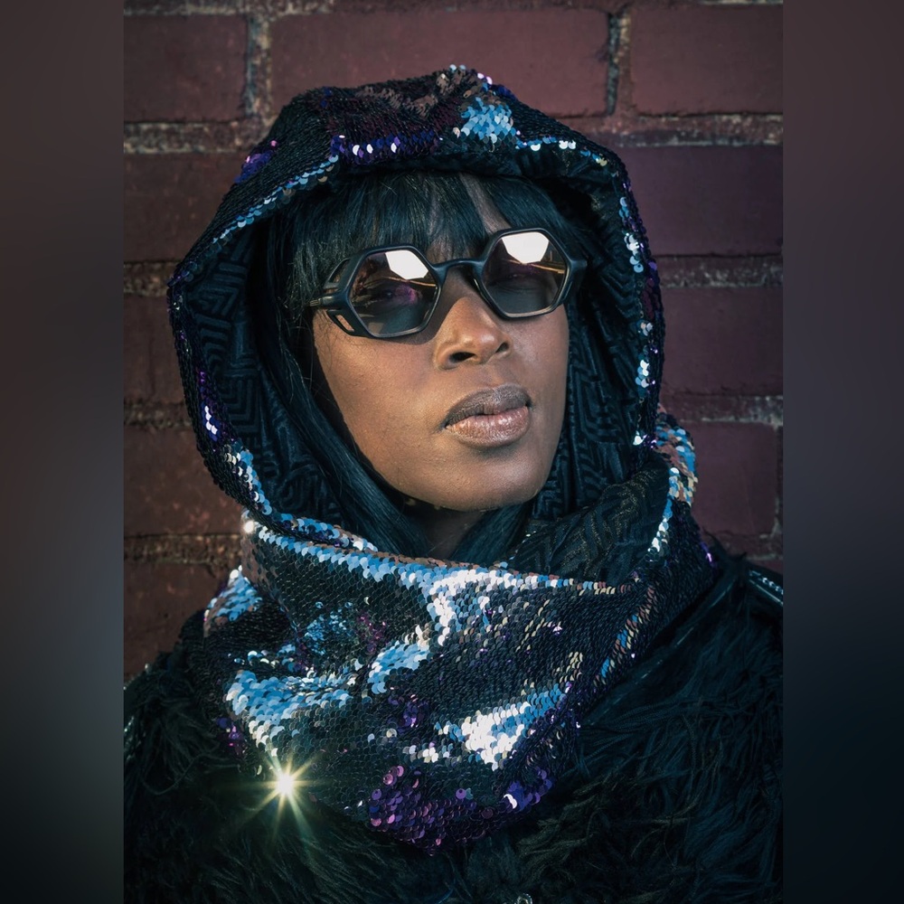 Yoshi Zen Sequined Reversible Hood